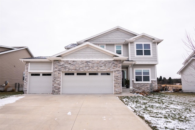 view of front of house with a garage