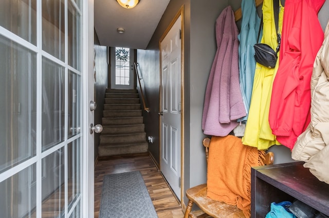 mudroom featuring hardwood / wood-style flooring