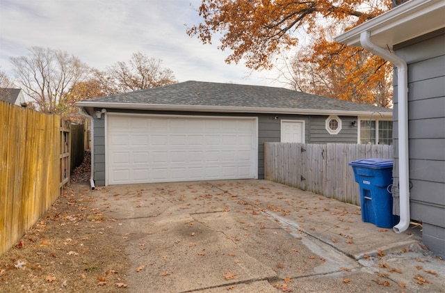 view of garage