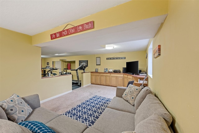 living room with carpet