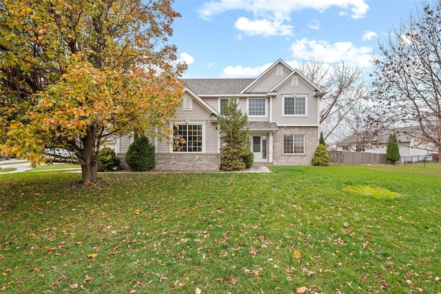 view of front of house with a front yard