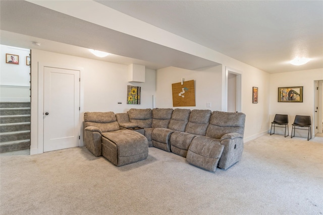 living room with carpet