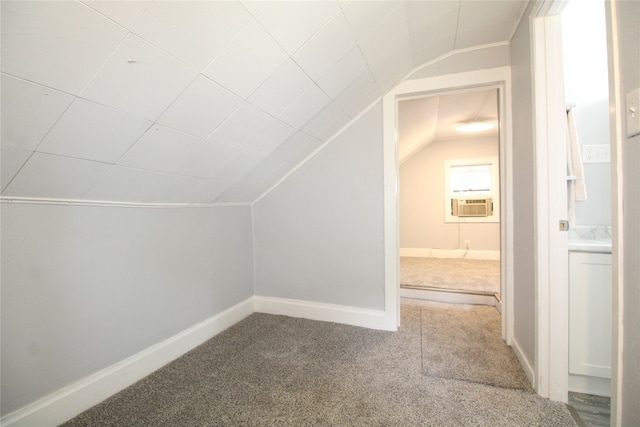 additional living space with carpet and lofted ceiling