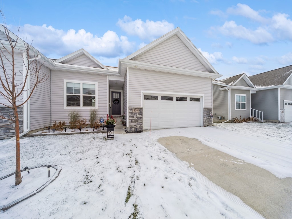 view of front of home featuring a garage