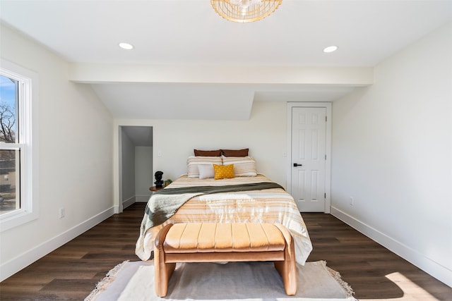 bedroom featuring dark wood-type flooring