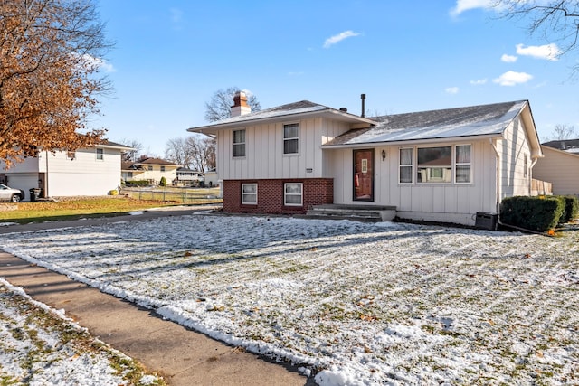 view of split level home