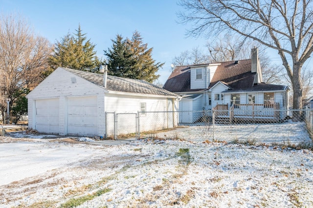 exterior space featuring a garage