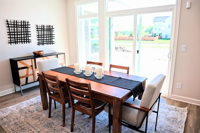 dining area featuring hardwood / wood-style flooring