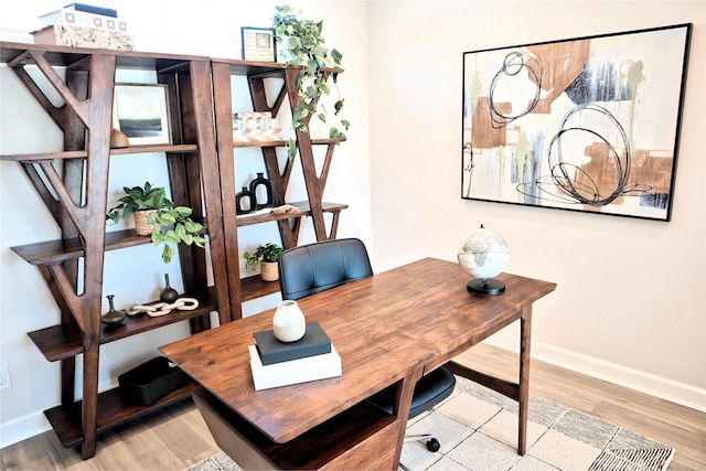 home office featuring light wood-type flooring