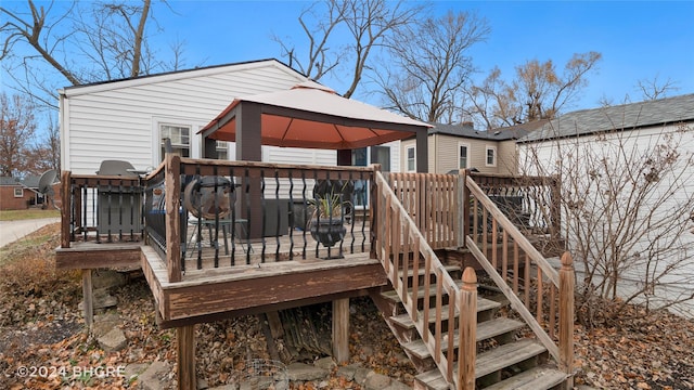 deck featuring a gazebo