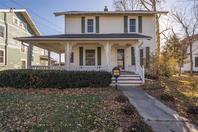 view of front of home with covered porch