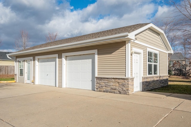 view of garage