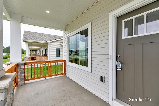 view of patio with covered porch