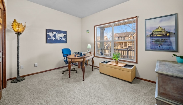 office area with carpet flooring