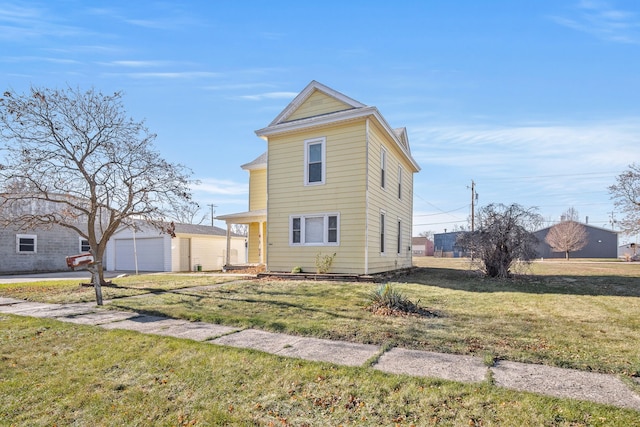 view of front of home with a front yard