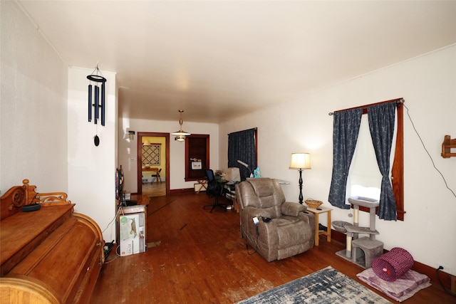 living room with wood-type flooring