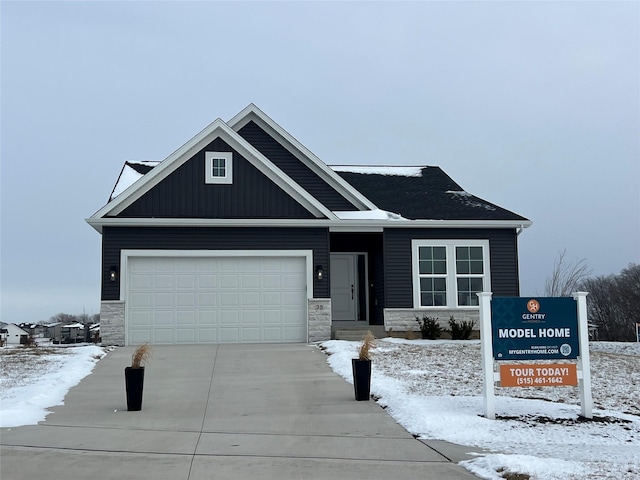 view of front of home with a garage