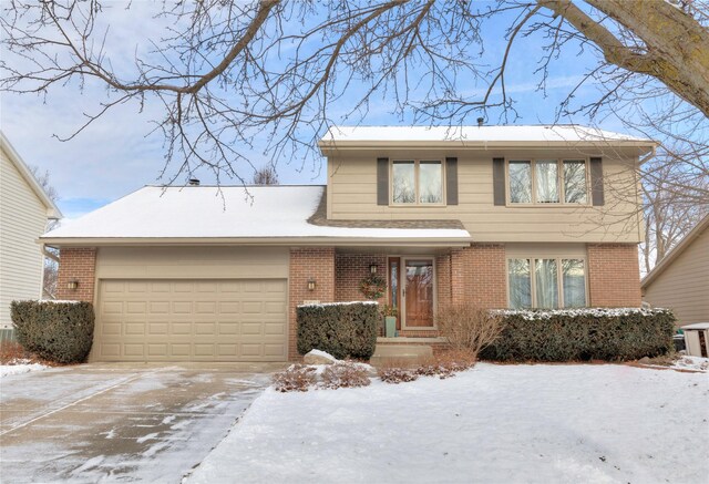 front facade with a garage