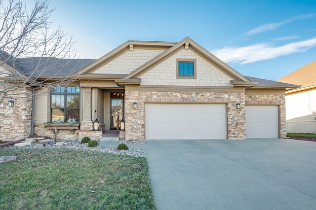 view of front of house with a garage