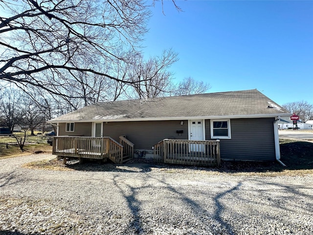 view of front of home with a deck