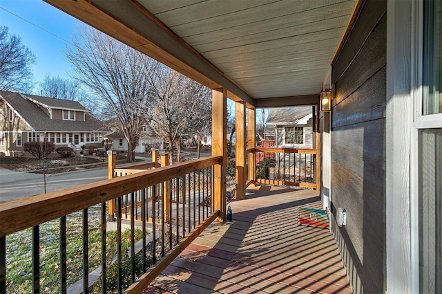 wooden deck with a porch