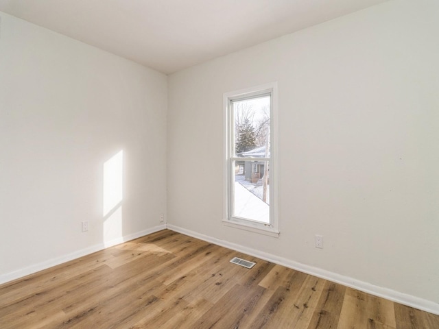 empty room featuring light wood-type flooring