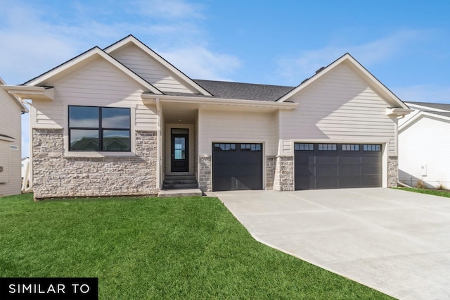 view of front of house with a front lawn