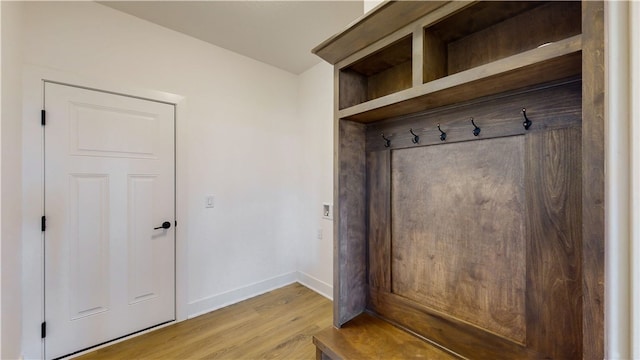 mudroom featuring light hardwood / wood-style floors