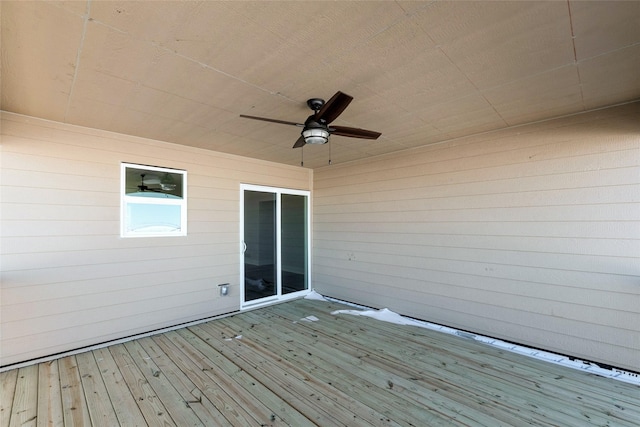 deck featuring a ceiling fan