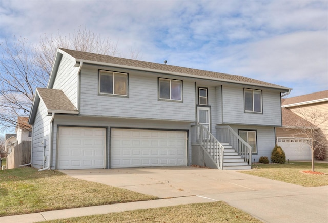 split foyer home with a garage