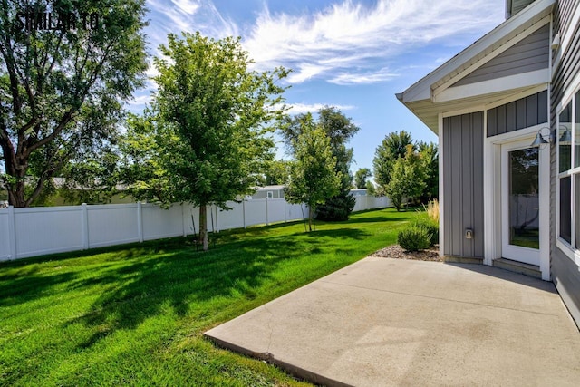 view of yard with a patio area