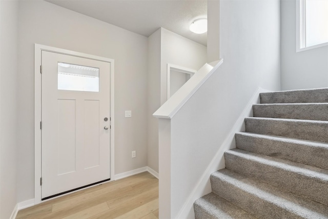 entrance foyer featuring light hardwood / wood-style flooring