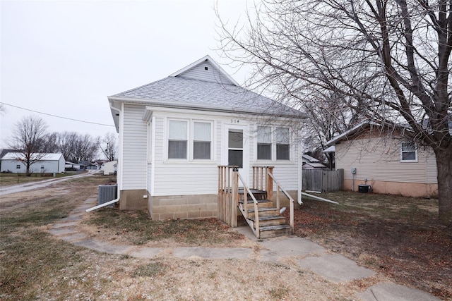 view of front of property featuring central AC