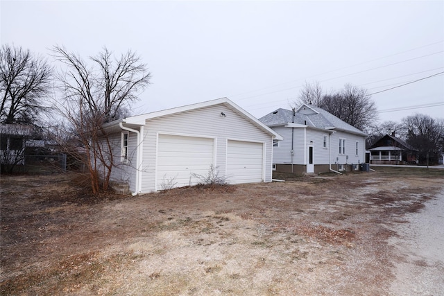 view of garage