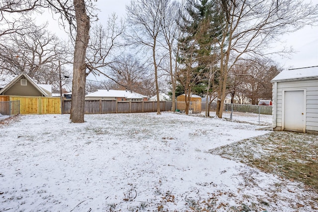 view of snowy yard