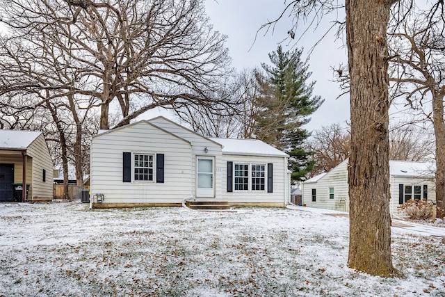 view of front of property featuring central AC unit