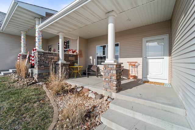 view of patio with covered porch