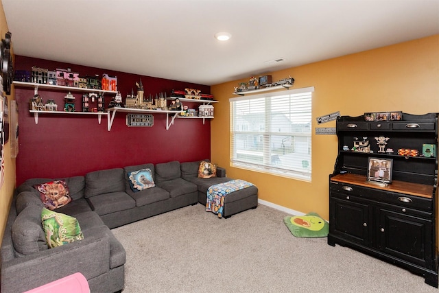 view of carpeted living room