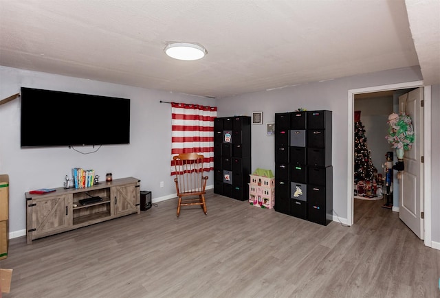 interior space with light hardwood / wood-style flooring