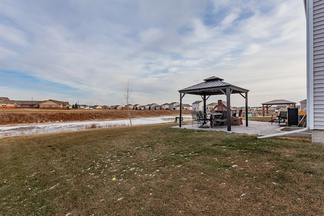 view of yard featuring a gazebo