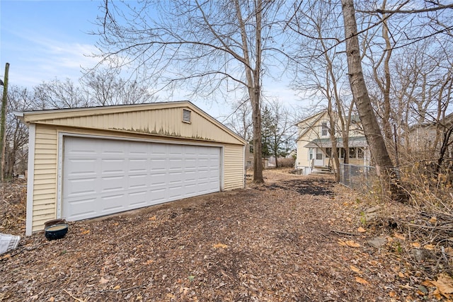 view of garage