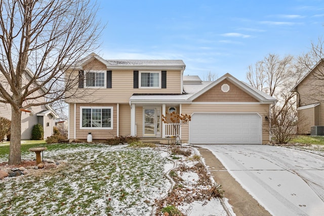 view of property with a garage