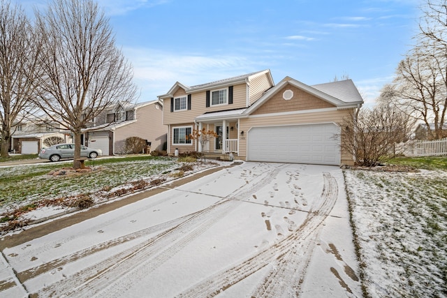 view of property with a garage