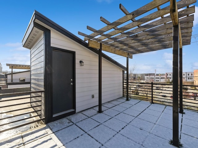 view of patio with a pergola