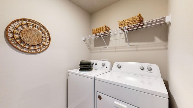 laundry area featuring washer and dryer