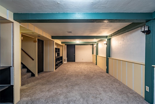 basement with carpet