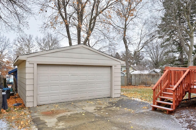 view of garage