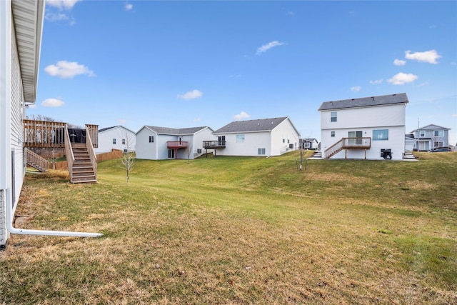 view of yard featuring a deck