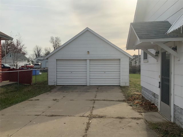 view of garage