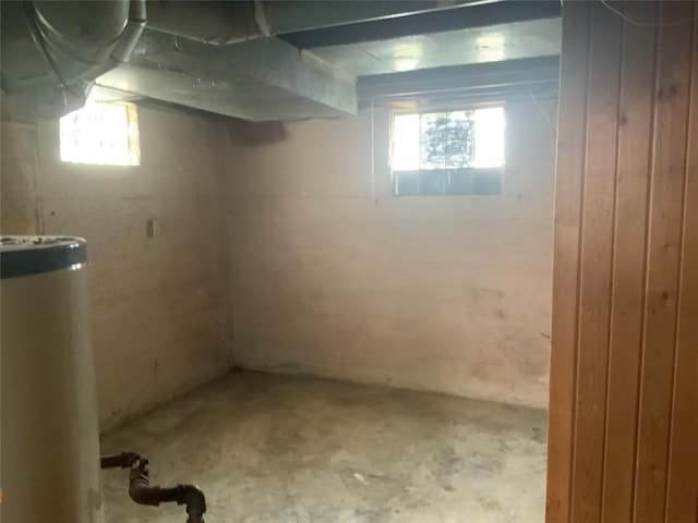 basement with gas water heater